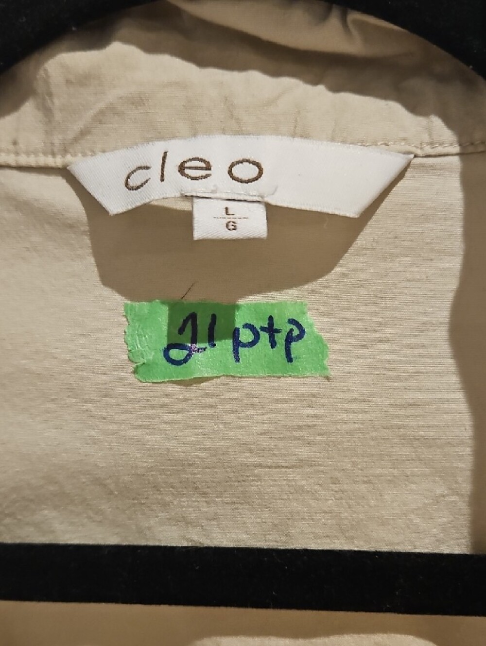 cleo Beige Utility Jacket with Zip Front - Picture 2 of 6